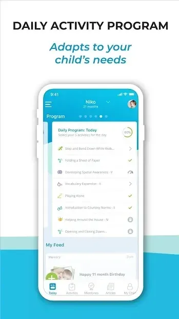 BabySparks - Development Activities and Milestones 4.6.12 screenshot 2