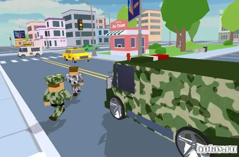 Blocky Army City Rush Racer screenshot 1