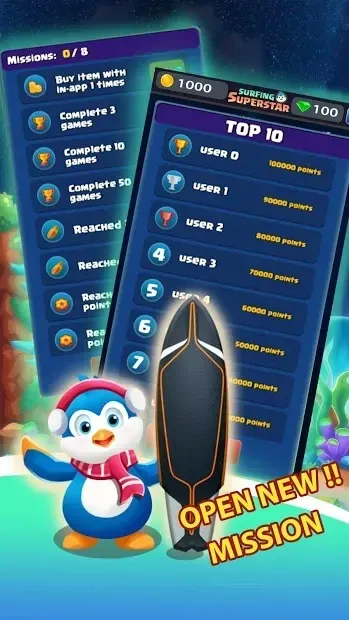 Dream Penguin: Free Surf Game 1.427 screenshot 3