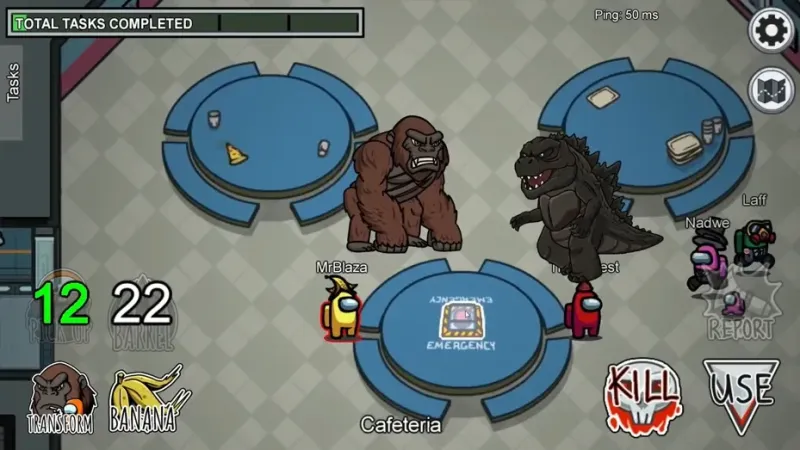 Godzilla Vs Kong Imposter Role Mod In Among Us 3.1.22 screenshot 1