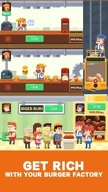 Idle Burger Factory - Tycoon Empire Game screenshot 1