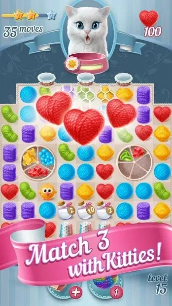 Knittens: Sweet Match 3 Puzzles & Adorable Kittens 1.56.176524 screenshot 2
