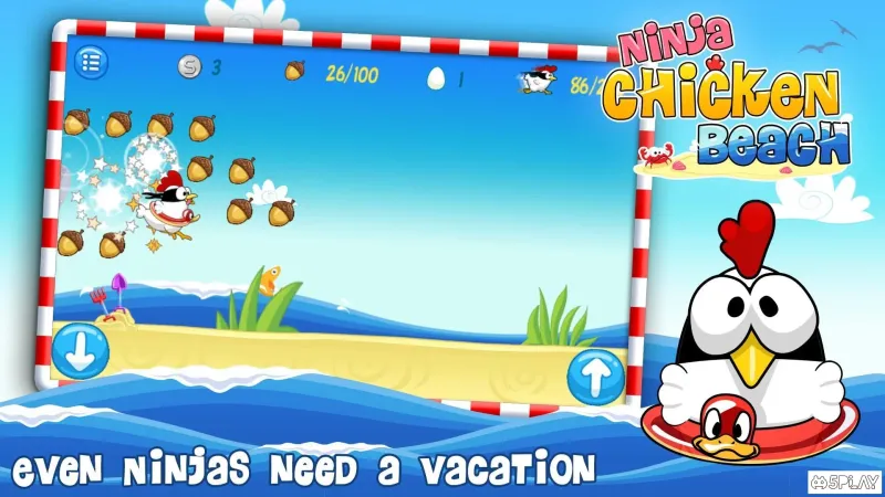 Ninja Chicken Beach screenshot 1