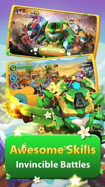 Superhero Fruit 2 Premium: Robot Fighting screenshot 2