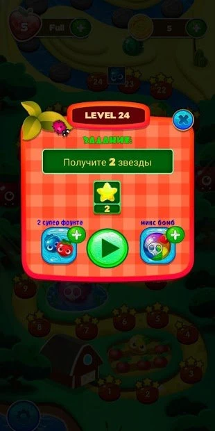 Фрукты три в ряд без рекламы 1.00