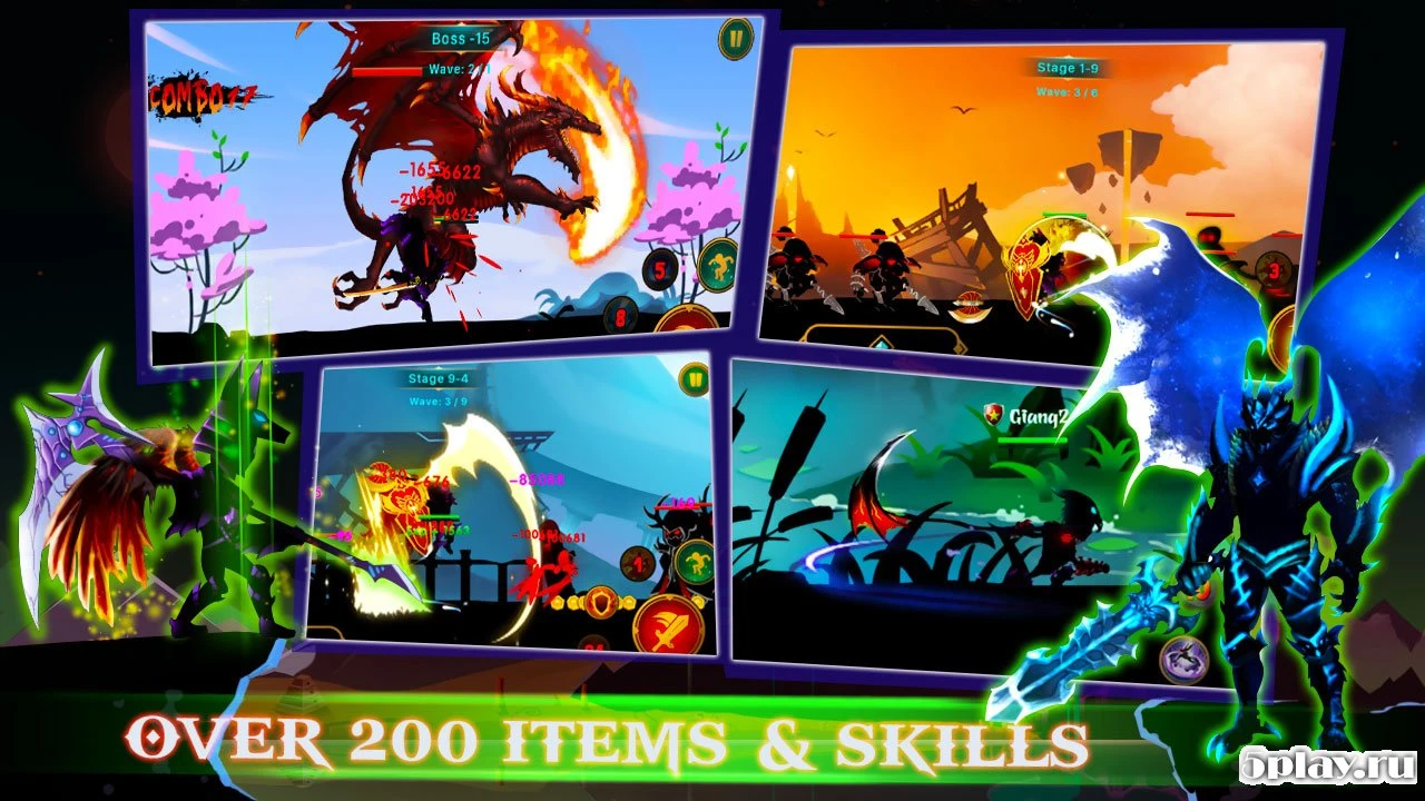 Скачат Demon Warrior: Stickman Shadow - Fight Action RPG 6.2 APK (Мод: много денег) на андроїд безкоштовно