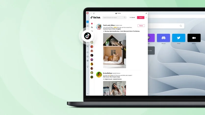 Tiktok був інтегрований у браузер оперу на запит користувачів