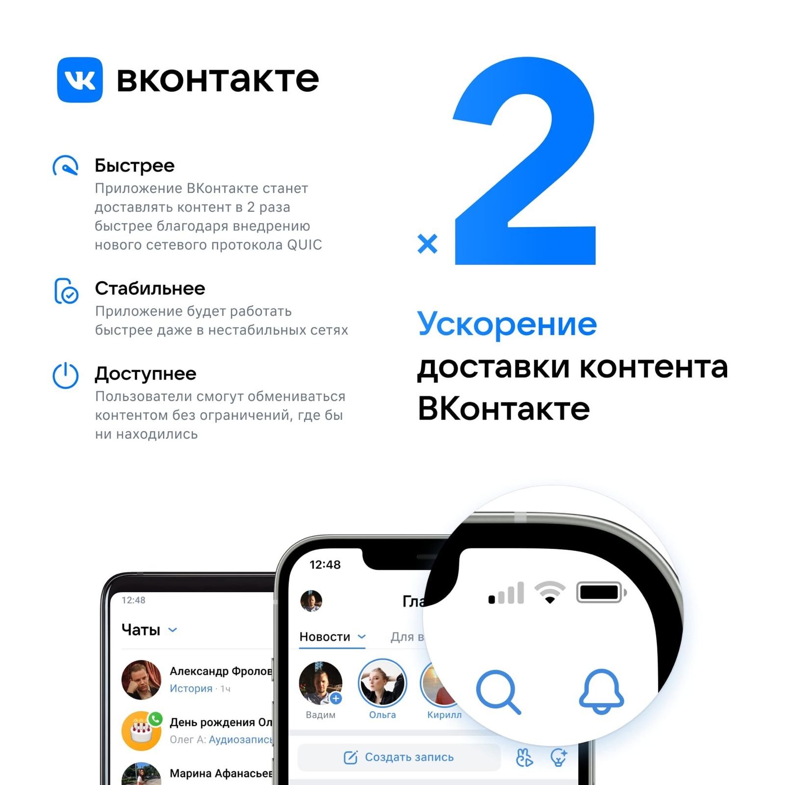 Vkontakte збільшив швидкість доставки вмісту на ПК та мобільні пристрої
