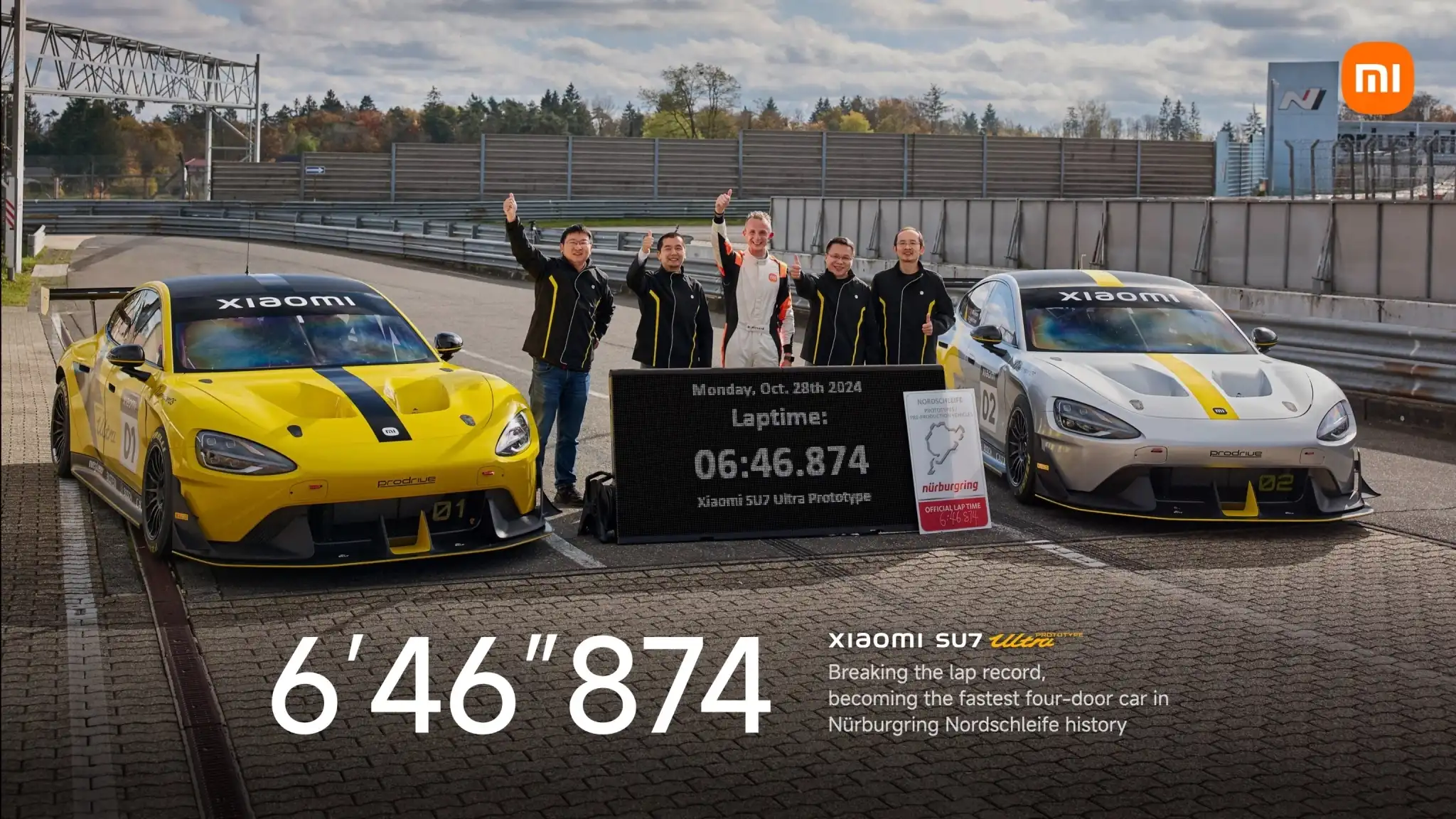 Електричний автомобіль Xiaomi Su7 Ultra встановив рекорд на знамениті шосе Nürburgring