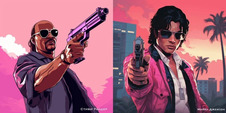 Нейронна мережа показала відомих музикантів на зображеннях GTA: Vice City