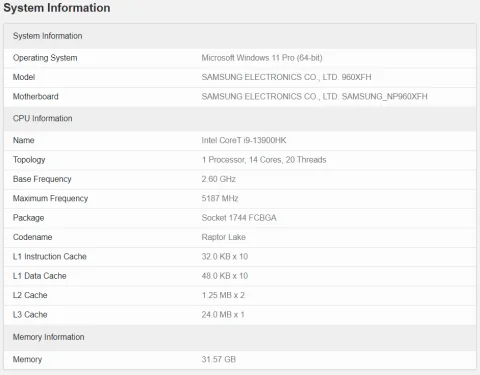 Мобільний Intel Core I9-13900HK показав середні результати продуктивності  