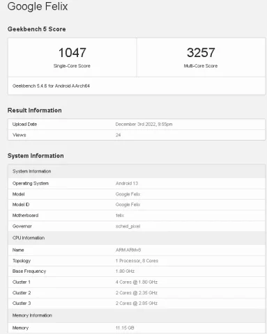 Google Pixel Fold вперше з'явився в Geekbench