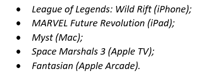 Apple назвала найкращі ігри та програми вихідного року