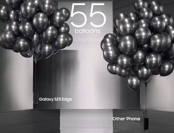 Samsung натякнув на переваги Galaxy S25 Edge порівняно з iPhone у нових відеороликах