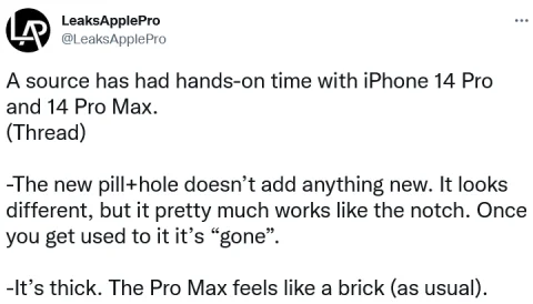 Інсайдер поділився позитивними враженнями старших моделей iPhone 14 з іншим інсайдером 