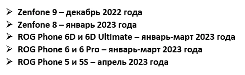 Стало відомо, які смартфони Asus відновляться до Android 13