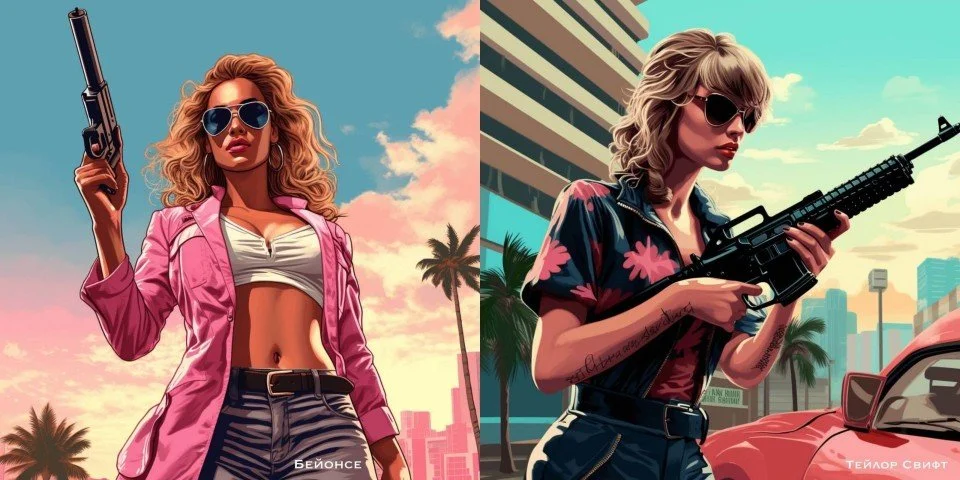 Нейронна мережа показала відомих музикантів на зображеннях GTA: Vice City